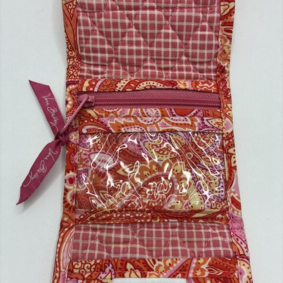 Vera Bradley Orange And Red Trifold Pocket Wallet Folio - Picture 3 of 7